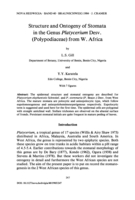 Image of first page of: Structure and Ontogeny of Stomata in the
Genus Platycerium Desv. (Polypodiaceae) from W. Africa
