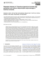 Image of first page of: Repeated releases of Trissolcus japonicus increase egg parasitism and reduce Halyomorpha halys damage in kiwifruit orchards