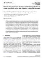 Image de la premiere page de: Climate change and host-plant associations shape the future global distribution of the beet webworm Loxostege sticticalis
				