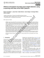Image of first page of: Offshore atmospheric boundary layer height detection using a scanning wind lidar at the FINO1 platform