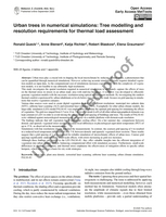 Image of first page of: Urban trees in numerical simulations: Tree modelling and resolution requirements for thermal load assessment