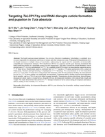 Image de la premiere page de: Targeting TaLCP17 by oral RNAi disrupts cuticle formation and pupation in Tuta absoluta
				