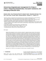 Image of first page of: Advancing integrated pest management for thrips in cotton: integrating biopesticides, host plant resistance, and emerging molecular tools