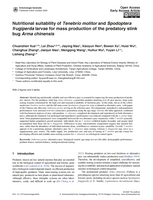 Image of first page of: Nutritional suitability of Tenebrio molitor and Spodoptera frugiperda larvae for mass production of the predatory stink bug Arma chinensis
				