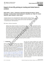 Image of first page of: Impact of non-CO2 pricing on routing and ticket fares in aviation