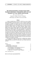 Image of first page of: The hydrogeochemistry of Linsley Pond, North
Branford, Connecticut. I. Introduction, field work and chemistry by
X-ray emission spectroscopy