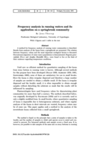 Bild der ersten Seite der Arbeit: Frequency analysis in running waters and its
application on a springbrook community
