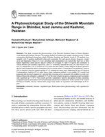 Image of first page of: A Phytosociological Study of the Shiwalik Mountain
					Range in Bhimber, Azad Jammu and Kashmir, Pakistan