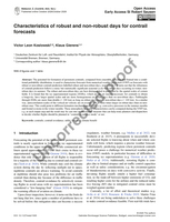 Image of first page of: Characteristics of robust and non-robust days for contrail forecasts