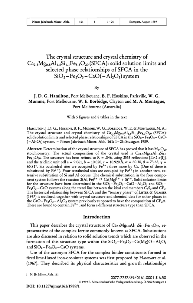 The crystal structure and crystal chemistry of Ca2.3Mg0.8Al1.5Si1.1Fe8 ...
